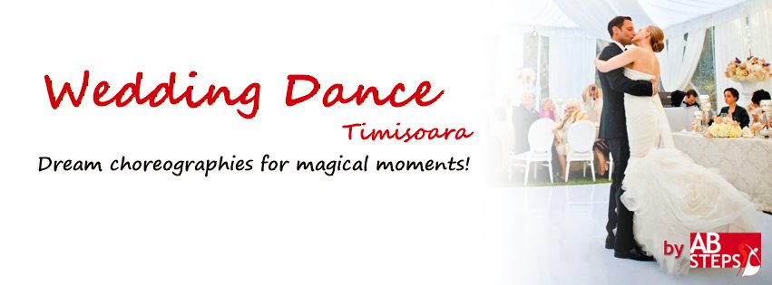 Wedding Dance Timisoara banner with a couple dancing